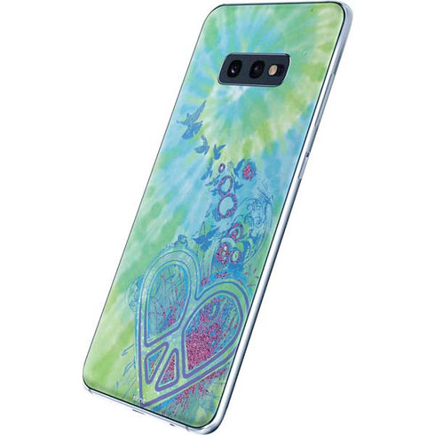 Liquid Blue Tie Dye Peace Heart Galaxy S10e Skin