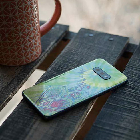 Liquid Blue Tie Dye Peace Heart Galaxy S10e Skin