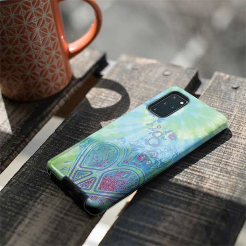 Liquid Blue Tie Dye Peace Heart Galaxy S20 Plus Pro Case