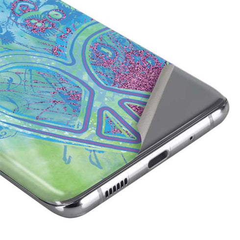 Liquid Blue Tie Dye Peace Heart Galaxy S20 Plus Skin