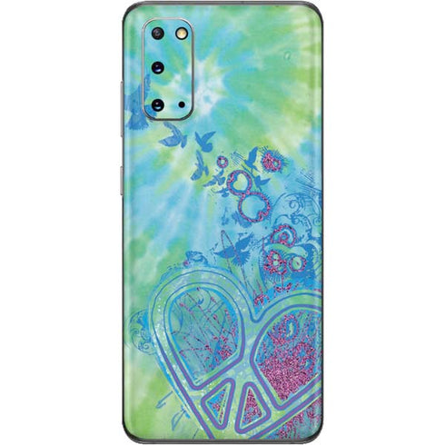 Liquid Blue Tie Dye Peace Heart Galaxy S20 Skin
