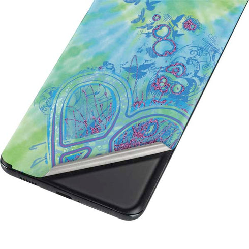 Liquid Blue Tie Dye Peace Heart Galaxy S21 5G Skin