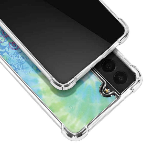 Liquid Blue Tie Dye Peace Heart Galaxy S21 FE Clear Case