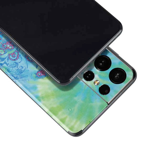Liquid Blue Tie Dye Peace Heart Galaxy S21 Ultra 5G Skin