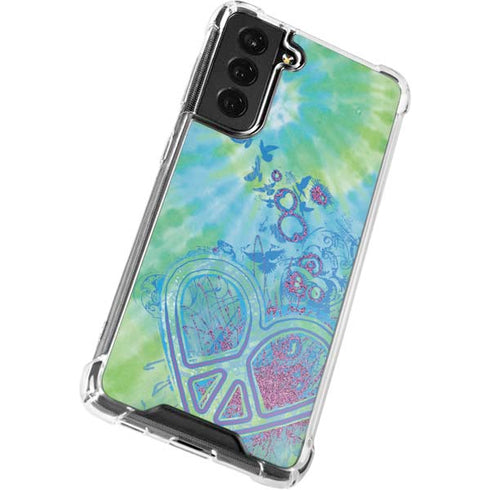 Liquid Blue Tie Dye Peace Heart Galaxy S22 Clear Case