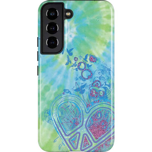 Liquid Blue Tie Dye Peace Heart Galaxy S22 Pro Case