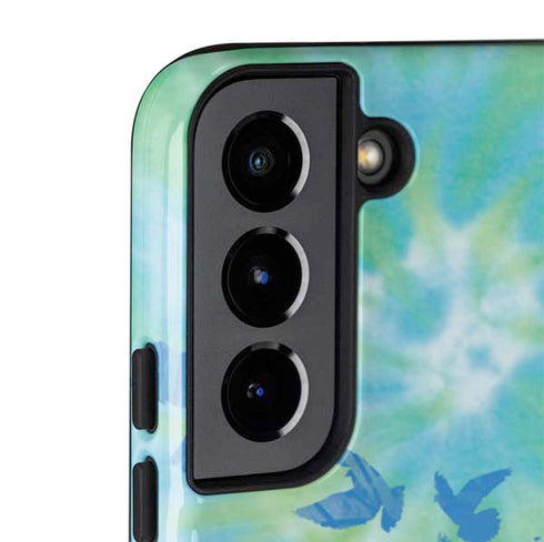 Liquid Blue Tie Dye Peace Heart Galaxy S22 Pro Case