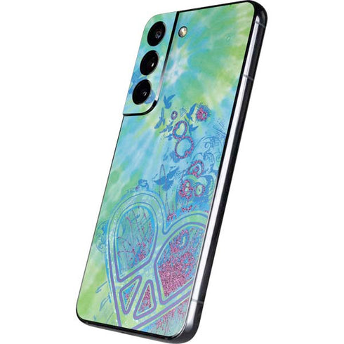 Liquid Blue Tie Dye Peace Heart Galaxy S22 Skin