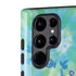 Liquid Blue Tie Dye Peace Heart Galaxy S22 Ultra Pro Case