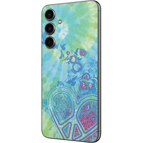 Liquid Blue Tie Dye Peace Heart Galaxy S23 FE Skin