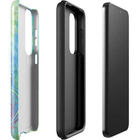 Liquid Blue Tie Dye Peace Heart Galaxy S23 Plus Pro Case