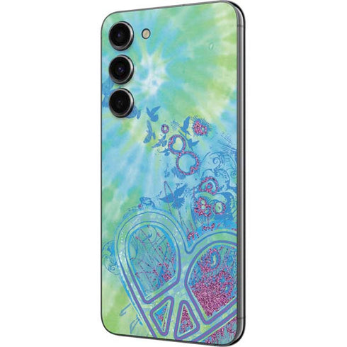 Liquid Blue Tie Dye Peace Heart Galaxy S23 Plus Skin