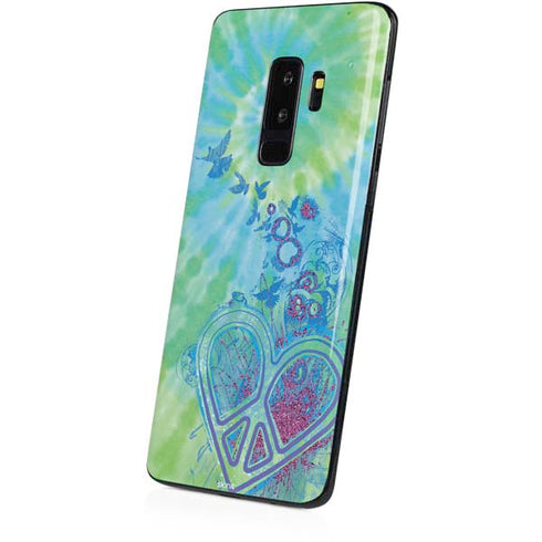 Liquid Blue Tie Dye Peace Heart Galaxy S9 Plus Skin