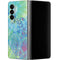 Liquid Blue Tie Dye Peace Heart Galaxy Z Fold4 5G Skin