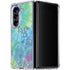 Liquid Blue Tie Dye Peace Heart Galaxy Z Fold5 5G Clear Case