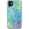 Liquid Blue Tie Dye Peace Heart iPhone 11 Clear Case