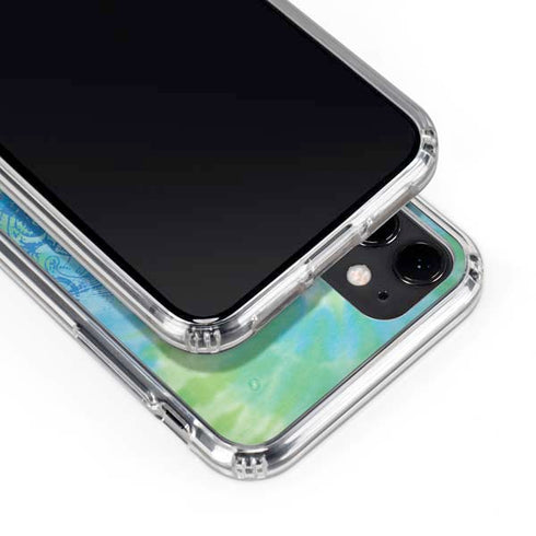 Liquid Blue Tie Dye Peace Heart iPhone 11 Clear Case