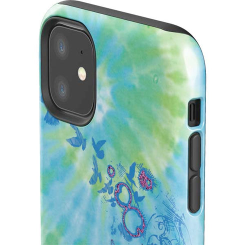 Liquid Blue Tie Dye Peace Heart iPhone 11 Impact Case