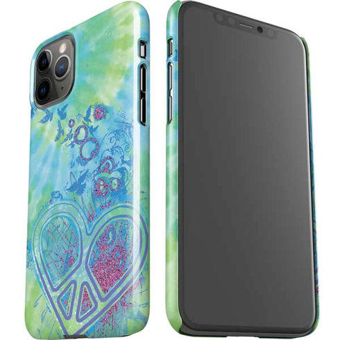Liquid Blue Tie Dye Peace Heart iPhone 11 Pro Lite Case