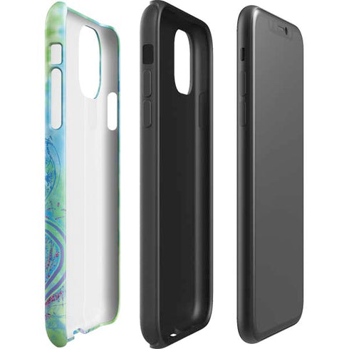 Liquid Blue Tie Dye Peace Heart iPhone 11 Pro Max Impact Case