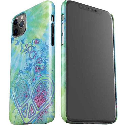 Liquid Blue Tie Dye Peace Heart iPhone 11 Pro Max Lite Case