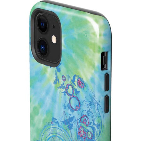 Liquid Blue Tie Dye Peace Heart iPhone 12 Impact Case