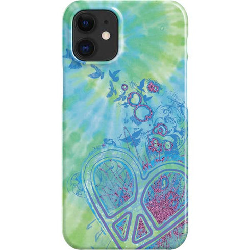 Liquid Blue Tie Dye Peace Heart iPhone 12 Mini Lite Case
