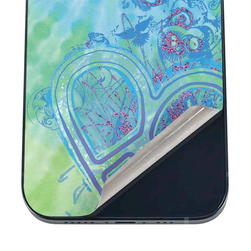 Liquid Blue Tie Dye Peace Heart iPhone 12 Mini Skin