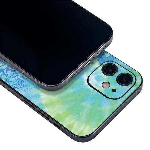 Liquid Blue Tie Dye Peace Heart iPhone 12 Mini Skin