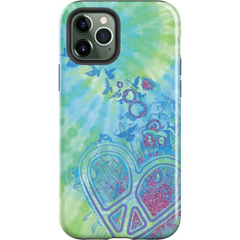 Liquid Blue Tie Dye Peace Heart iPhone 12 Pro Impact Case