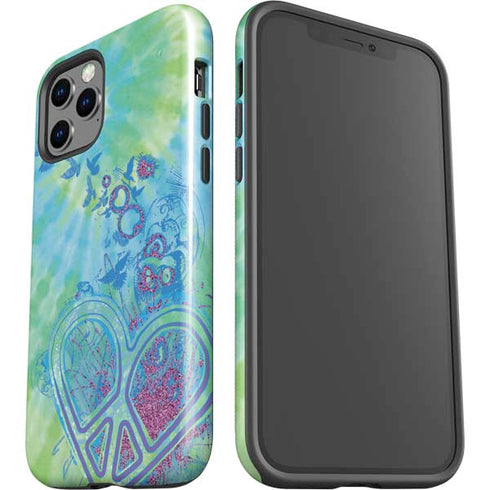 Liquid Blue Tie Dye Peace Heart iPhone 12 Pro Impact Case