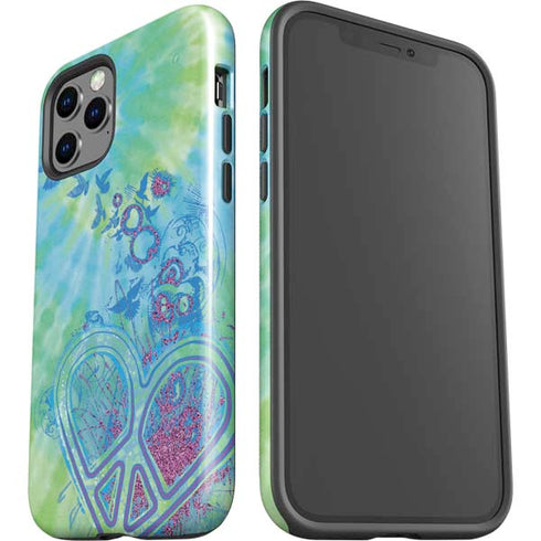 Liquid Blue Tie Dye Peace Heart iPhone 12 Pro Max Impact Case