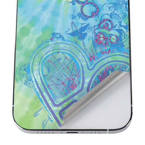 Liquid Blue Tie Dye Peace Heart iPhone 12 Pro Max Skin