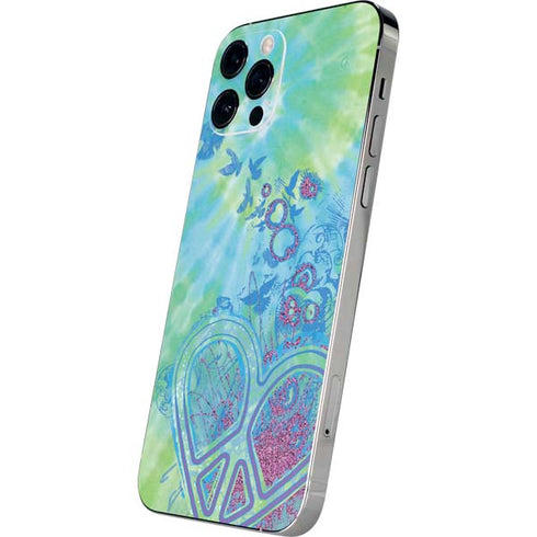 Liquid Blue Tie Dye Peace Heart iPhone 12 Pro Skin