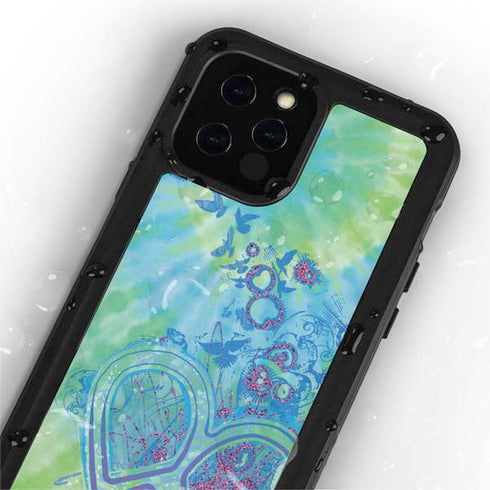 Liquid Blue Tie Dye Peace Heart iPhone 12 Pro Waterproof Case