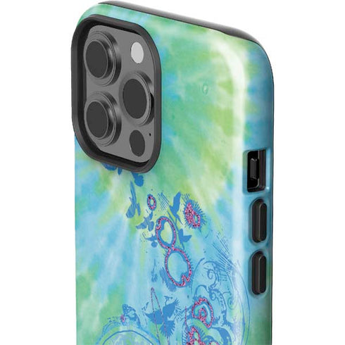 Liquid Blue Tie Dye Peace Heart iPhone 13 Pro Max Impact Case
