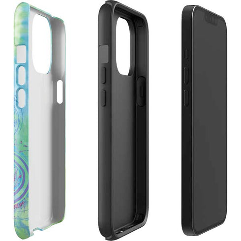Liquid Blue Tie Dye Peace Heart iPhone 13 Pro Max Impact Case