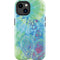 Liquid Blue Tie Dye Peace Heart iPhone 14 Plus Impact Case