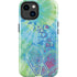 Liquid Blue Tie Dye Peace Heart iPhone 14 Plus Impact Case