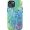 Liquid Blue Tie Dye Peace Heart iPhone 14 Impact Case