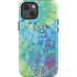 Liquid Blue Tie Dye Peace Heart iPhone 14 Impact Case