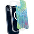 Liquid Blue Tie Dye Peace Heart iPhone 14 Plus MagSafe Case