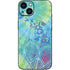 Liquid Blue Tie Dye Peace Heart iPhone 15 Plus Skin