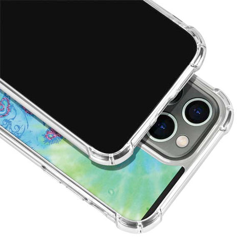Liquid Blue Tie Dye Peace Heart iPhone 15 Pro Clear Case