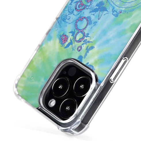 Liquid Blue Tie Dye Peace Heart iPhone 15 Pro MagSafe Case