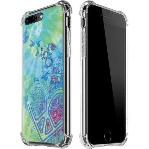 Liquid Blue Tie Dye Peace Heart iPhone 7/8 Plus Clear Case