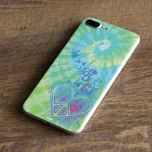 Liquid Blue Tie Dye Peace Heart iPhone 7 Plus Skin