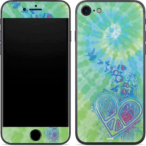 Liquid Blue Tie Dye Peace Heart iPhone 7 Skin