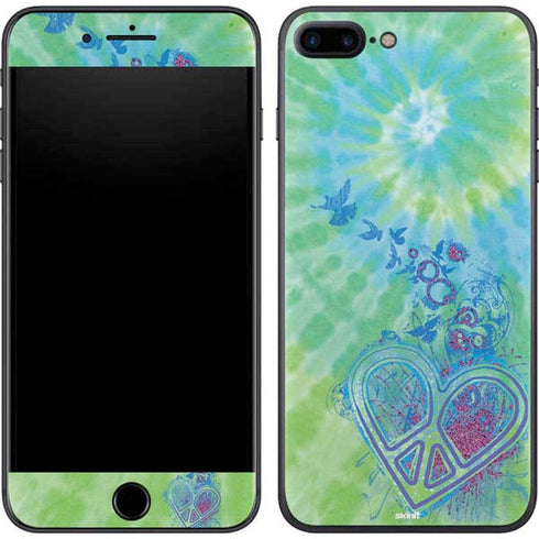 Liquid Blue Tie Dye Peace Heart iPhone 8 Plus Skin