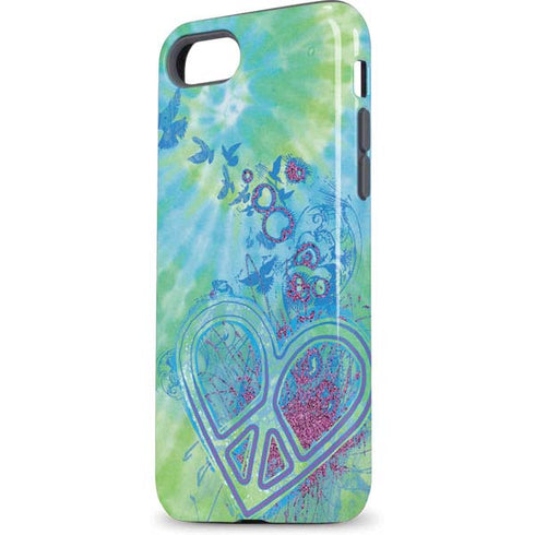 Liquid Blue Tie Dye Peace Heart iPhone 8 Pro Case